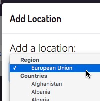 Choose a specific country or region