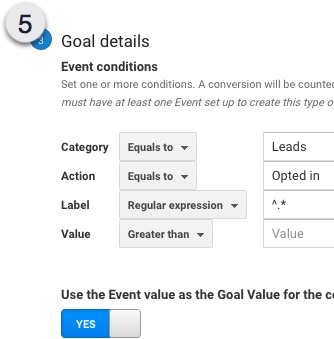 Fill in the goal details